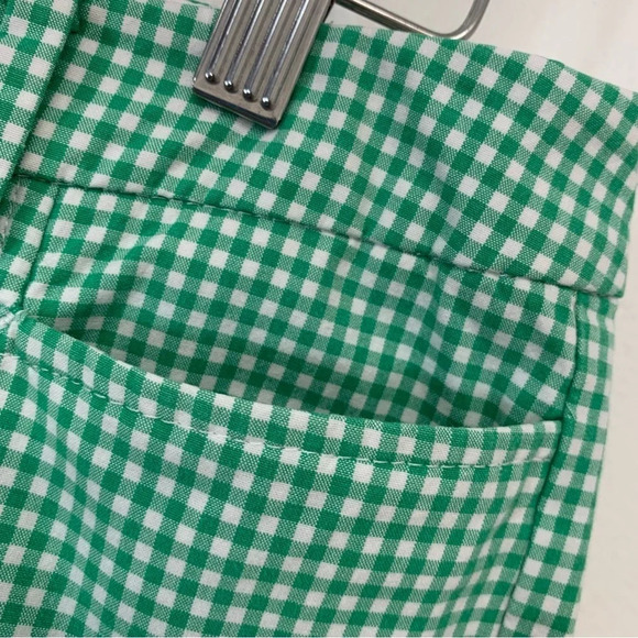 Talbots Perfect Skimmer Pants Woman  10P Gingham Green White Pockets Travel Work - Picture 3 of 10